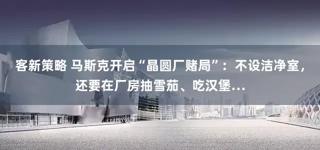 客新策略 马斯克开启“晶圆厂赌局”：不设洁净室，还要在厂房抽雪茄、吃汉堡…